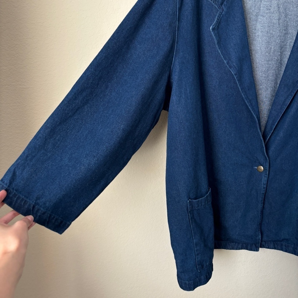Hunters Run 3X Dark Denim Blazer One-Button Jacket - Picture 8 of 13